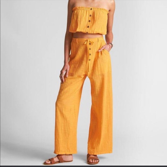 Billabong Pants - Billabong X Sincerely Jules NWT Bring On Cotton Pant Large in Mango